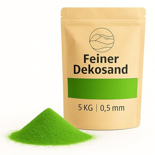Deko-Sand grün 5 kg - Feine Dekosteine für Vasen, Gläser, Tischdeko & Floristik