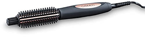 Carmen C81051 Noir Volume Styling Brush with Ceramic Coated Heated Barrel and 360° Anti-Tangle Swivel Cord, Black & Rose Gold