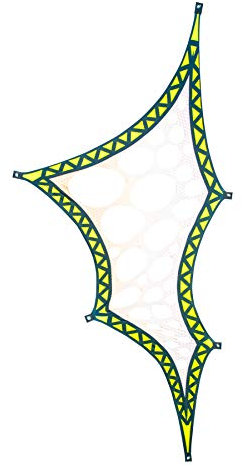 PSYWORK Schwarzlicht Segel Spandex | Goa Space Star One Right | 1,5 x 3m | UV-aktiv | Leuchtend | Wandtuch Wandbehang Stoff Neon Deko Party Tuch Tapestry Poster PSY Trippy