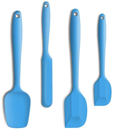 Non-stick 3-Piece Silicone Spatula Set, High Heat-Resistant Good Grips Rubber Spatulas with Stainless Steel Core, Gray