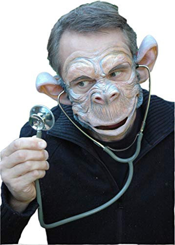 Affen Maske aus Latex - Tiermaske Dr. Affenzahn - ideal für Halloween, Karneval & Motto-Party