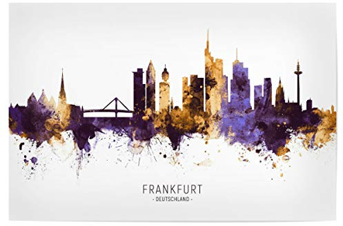 artboxONE Poster 30x20 cm Städte/Frankfurt Frankfurt Skyline PurpleGold - Bild Frankfurt Cityscape Frankfurt