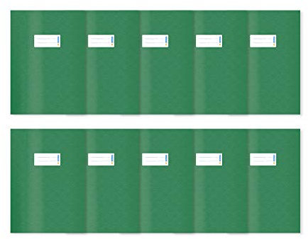 HERMA 20240 Heftumschläge A4 Bast Grün, 10 Stück, Hefthüllen mit Beschriftungsetikett und Baststruktur aus strapazierfähiger und abwischbarer Polypropylen-Folie, Heftschoner Set für Schulhefte, farbig