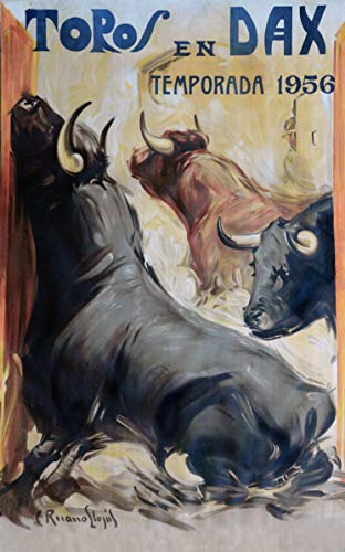 Toros Dax Corrida 1956 Poster, Format 50 x 70 cm, Papier, 300 g, HD-Verkauf möglich