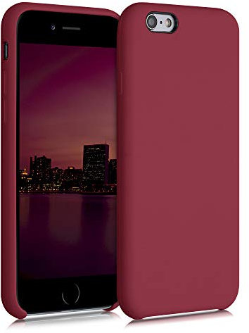 kwmobile Carcasa Compatible con Apple iPhone 6 / 6S Funda - Case TPU y Silicona antigolpes - Apto Carga inalámbrica - Rojo lacre