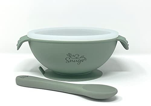 Silicon Bowl with Lid and Spoon (Sage)