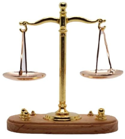 Sessleger 1 Stück Waage Ornament Vintage Miniaturen aus Zinklegierung Zubehör für antike Waage Modell Justiz für Büro Bürodekoration