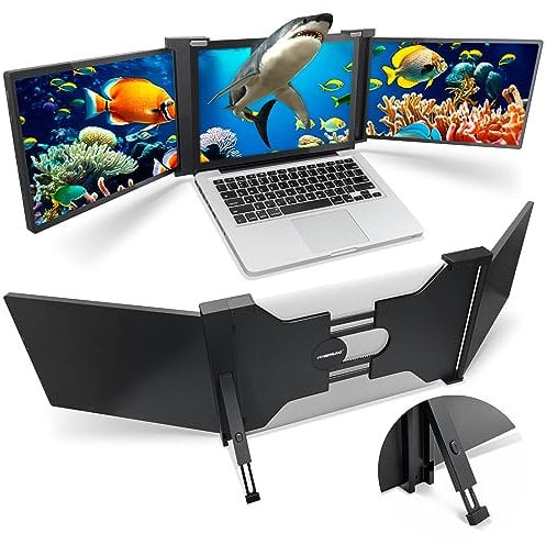 VORSPRUNG® 13 Triple Screen extender fits 11-17 Laptops, Dual 2X Monitor Display w/Sand Support & Folding Design, FHD 1080P IPS – Compatible with Windows, Notebook & Chrome Laptops