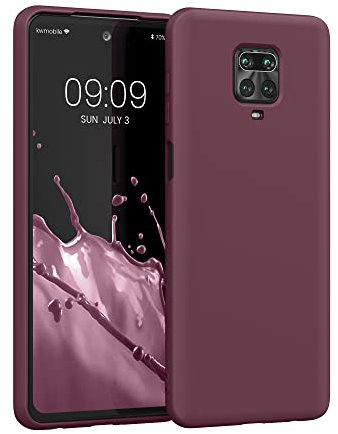 kwmobile Hülle kompatibel mit Xiaomi Redmi Note 9S / 9 Pro / 9 Pro Max Hülle - gummierte TPU Silikon Handyhülle - Schutzhülle für kabelloses Laden - Case in Bordeaux Violett