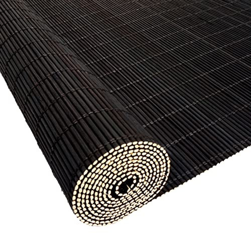 MHUQIA Natur Bambusrollo 60x180cm, Rollos Bambus, Rollo Sonnenschirm FüR AußEn Pergola Balkon Sichtschutz Bambus Rollo, Wasserdicht, Atmungsaktiv Raffrollo