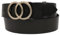 AnnaMatoni Damen Gürtel in weichem Rindsleder mit Doppel O-Ring Schnalle in Gold Nickelfrei 4cm Breit Damen Ledergürtel Echt Leder (Schwarz 790, TW85-100cm Gesamtlänge)