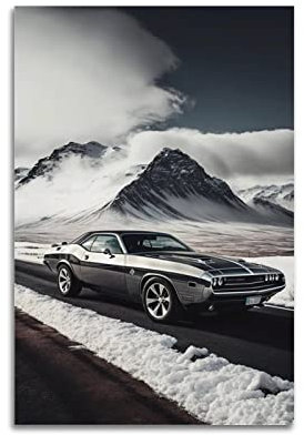 HALOUB Sportauto-Poster für Dodge Challenger SRT Demon Racing Car Hyper Car Dekorative Malerei Leinwand Wand & Kunstbild Druck Familie Schlafzimmer Dekor 30 x 45 cm