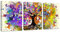 3 Teilig Leinwandbilder Bilder mit Rahmen Bunter Baum des Lebens bild auf leinwand Wandkunst Modern Wandbilder Kunstdruck Deko für Wohnzimmer Schlafzimmer fertig zum Aufhängen 120x60cm(40x60x3)
