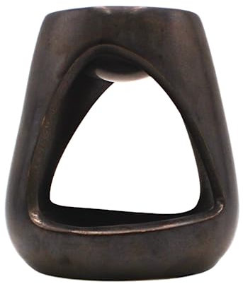 Dekohelden24 Duftlampe/Aromalampe/Duftlicht/Duft-Lampe aus Keramik in grau, schlicht und elegant, Größe: H/Ø ca. 10 x 9 cm