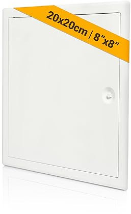 Proxinova 200x200mm Puertas de contadores Metálica con Cerradura de Llave, Puerta de Inspección Exterior, Tapa Cuadro Electrico, cables, medidores, tuberías, Queda al ras de la superficie
