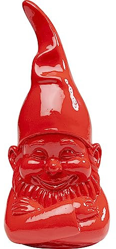 Kare Design Deko Figur Zwerg Rot, Deko Objekt, Dekoration für Wohnzimmer, Schlafzimmer, Büro, Regale, Gartenzwerg, Accessoire, 21x10x9cm (H/B/T)
