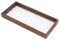 Otufan Plateau De Service à Thé, Plateau Rectangulaire en Verre Latéral en Noyer, Plateau à Thé en Bois, Assiette De Fruits pour la Cuisine de la Maison(Small)
