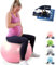 VITALWORXX Gymnastikball für Schwangere, extrem stabil, Sitzball Yogaball Pezziball mit Pumpe, mit Übungen für Schwangerschaft, Geburt, Gesundheit,