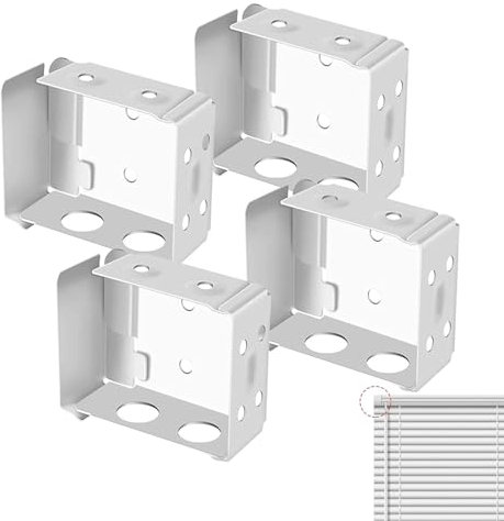 Vexquivera 4 PCS Venetian Blind Fittings - White Color Window Profile Box Mounting Brackets for Home Office