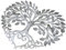 Ciieeo Heart Shaped Tree of Life Metal Wall Art Metal Tree Hanging Ornament for Living Room, Garden, Balcony, Patio, and Office Decor (30X25Cm)