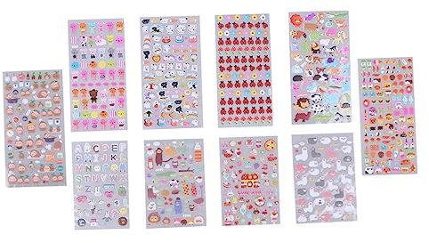 10 Blätter Aufkleber Buchstaben Sticker Geschenke Für Mädchen Klebebilder Für Kinder Wandtattoo Tier Ohrringe Zum Aufkleben Für Kleine Mädchen Körper Student Schmücken Handy