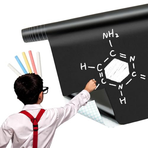 Schwarzer Kreide-Aufkleber, groß, abnehmbar, selbstklebend, für Wohnzimmer und Schlafzimmer Teksome