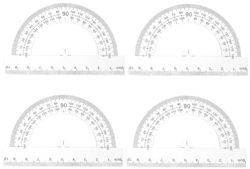 4 pezzi Goniometro Plastica, Goniometro 180 Gradi Protractor Plastic Protractor Protractor 180 Goniometro Geometrico