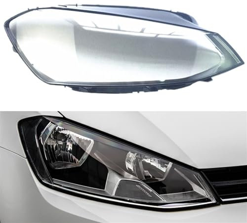 HALOUJQK Auto Scheinwerfer Abdeckung für VW Golf 7 2013 2014 2015 2016, Transparent Lichtscheibe Scheinwerfer Abdeckung Auto Frontscheinwerfer Linsenabdeckung Zubehör,A/Left