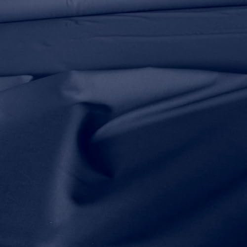 TOLKO blauer Baumwollstoff Meterware für Hose Jacke Rock Kleid | 160cm breit | Baumwolle Meterware Dekostoff Stoffe zum Nähen (Dunkel Blau)