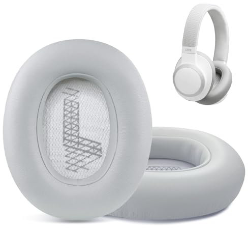 Ersatz-Ohrpolster für JBL E65 (E65BT E65BTNC) / Live 650 (650NC 650BTNC) / Live 660 (660NC 660BTNC) / Duet NC Over-Ear-Kopfhörer, Headset-Ohrpolster, Ohrmuschel-Abdeckung, Grau
