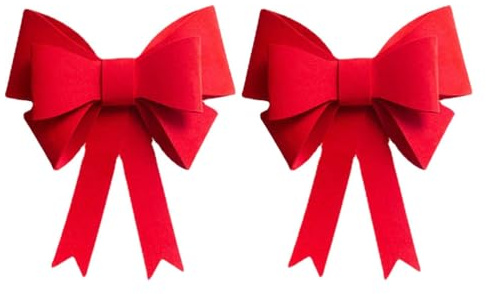 Beavorty 2st Vorhangbogen Vorhangschnalle Gardinen-Raffhalter Fliege Für Hochzeit Großer Autobogen Weihnachtsbaumspitze Schleife Raffhalter Drapieren Weihnachtsbaumschleifen Gefühlt Rot