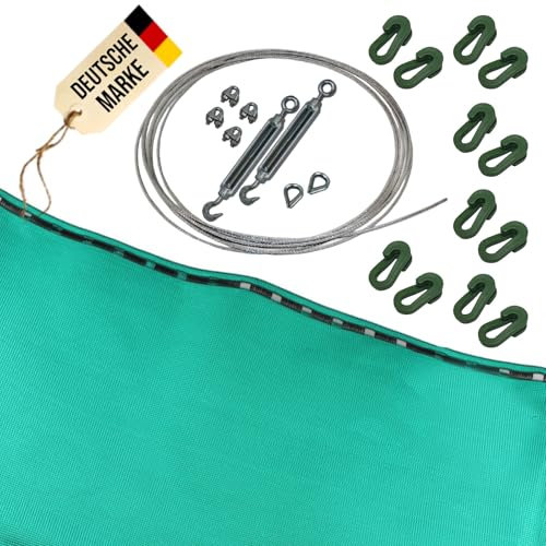 Stronghold Pfeilfangnetz Set I grün 3m hoch I Armbrust & Bogenschießen Pfeilfang I Fangnetz für Pfeil & Bogen inkl. Zubehör - Montageset I Made in Germany (6 Meter breit)