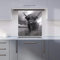 Premium Black And White Highland Cow Kitchen Splashback 6mm Toughened Glass Kitchen Splashback – Heat Resistant Splashback for Kitchens, Perfect for Cookers and Hobs, Polished Edges
