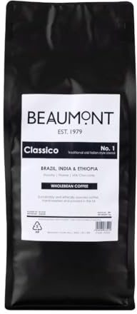 Beaumont No.1 Grind Coffee Roasted Italian-Style Wholebean 1kg - Flavour Notes: Punchy, Praline, Milk Chocolate HS525