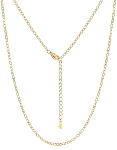 Silvora Kette Edelstahl 316L Damen Halskette ohne Anhänger | 1.1/2.5mm Silber/Gold/Rosegold/Schwarz Rolokette Wasserfest 36cm bis 75cm Lange Verstellbar Choker Gliederkette Geschenk