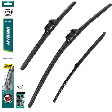 HEYNER® Scheibenwischer Set mit Heckscheibenwischer passend für BMW X3 (11.2017-10.2024) HYBRID Flachbalkenwischer Front- und Heckwischer