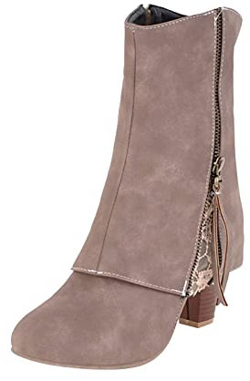 Stivali da cowboy bianchi Taglia 5 Donna Autunno E Inverno Moda Bello Ricamo Filo Da Ricamo Tacco Spesso Punta A Punta Confortevole Non Macinare Piedi Negli Stivali Bianchi Stivali Alti Coscia, Beige,