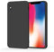 Meliya Coque Compatible pour iPhone X/XS 5.8”, Étui en Silicone avec Doublure en Microfibre Souple, Conception Spéciale de Bord Droit (Noir)