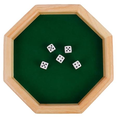 Bandeja para dados - Bandeja para lanzar tuercas, alfombrilla para dados de madera octogonal, bandeja para rodar, caja para lanzar dados | Bandejas para dados portátiles: reuniones familiares, viajes