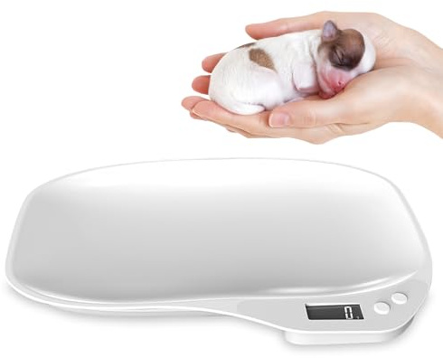 Digitale Waage für Kleintiere: WIYETY Waage für Haustiere, Futterwaage, Babywaage, Digitales LCD-Display, Katzenwaage mit 4 Wiegemodi (kg/oz/lb/ml) für