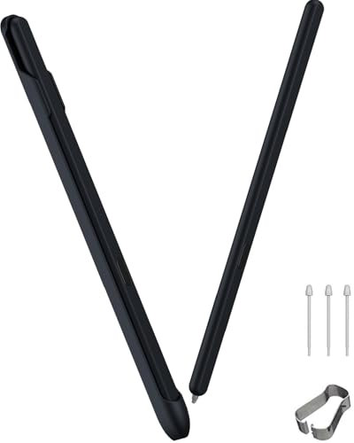 Miimall Stylet pour Samsung Fold 7/6, Stylus Pen Électromagnétique avec Fente et 3 Pointes de Substitution, 4096 Niveaux de Sensibilité S Pen Replacement pour Galaxy Z Fold 7/6/5/4/3, Noir