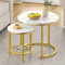 YITAHOME Couchtisch 2er Set Rund, Wohnzimmertisch Modern mit Stauraum, Beistelltisch 2er Set Stapelbar mit Holzplatte und Metallrahmen, Couch Tisch Wohnzimmer Heimbüro
