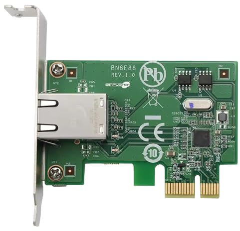 SIMPLETEK - Scheda di Rete 00FC879 LAN Adattatore PCIe 10/100/1000 Low Profile SFF Compatibile con Lenovo P310 P320 P330 M75S (Ricondizionato)