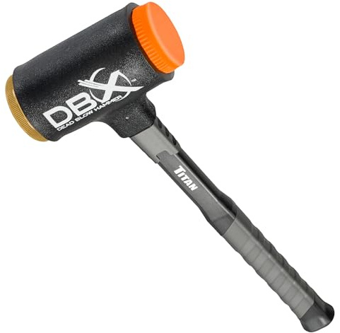 Titan DBX 63630 28oz Dead Blow Hammer with Interchangeable Polyurethane and Brass Striking Faces