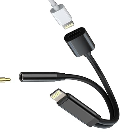 Lightning a Jack 3.5mm Adaptador 2 en 1 para iPhone 14 13 12 Pro MAX para iPad Cargador Auriculares Audio Cable Adapter para Apple Charger Conector Accesorios Coche AUX Headphones Clavija Convertidor