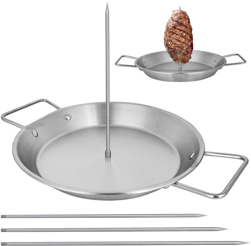Behogan Vertikaler Spieß aus Edelstahl, Grillspieße mit 3 Abnehmbaren Spießen, Vertikaler Grillspieß Grillspieß für Barbecue-Grill, Gyrosspieß Dönergrill für Zuhause (8,10,12 Zoll)