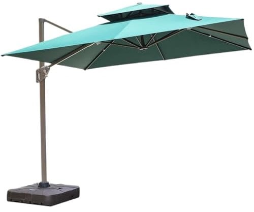 BOGAZY Sonnenschirme 9,8 Fuß Freischwinger-Regenschirm Mit Sockel, Outdoor-Regenschirm, Großer Freischwinger-Regenschirm, Winddicht, Versetzter Regenschirm, Robust Gartenschirme(A)