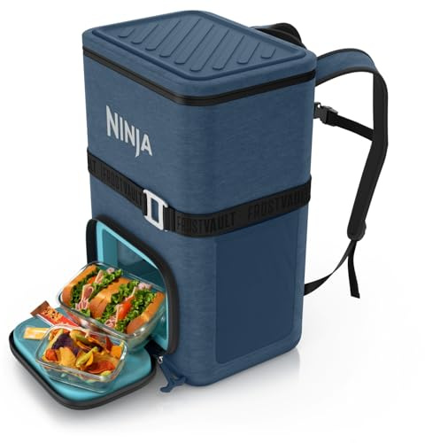 Ninja FrostVault Go 23 Litre 36-Can Backpack Outdoor Soft Cooler with Cold Dry Zone, Keeps ice for up to 24 Hours, Navy FF136EUUKNV