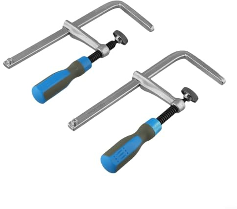 2PCS 160x60mm Dovetail Clamps with Soft-Grip Plastic Handle, Chrome Steel Quick Release Woodworking Clamps for Track Saw Guide Rail and Tabletop(2PCS)