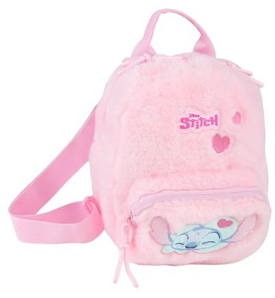 Disney Stitch Kinder Rucksack – Plüschrucksack für Kita, Vorschule & Ausflüge (Pink, Mini)